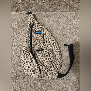 KAVU Tan and Black Leopard Sling Bag